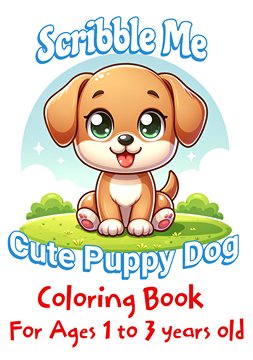 Cute Puppy dog coloring book cover